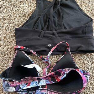 lululemon athletica Black and Floral Sports Bras